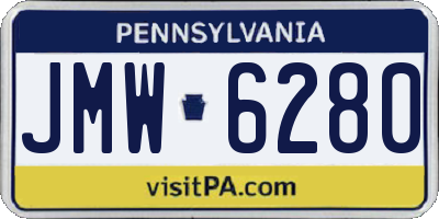 PA license plate JMW6280