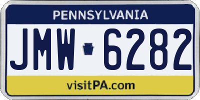 PA license plate JMW6282