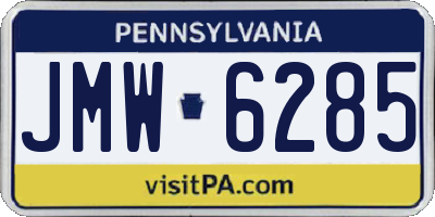 PA license plate JMW6285