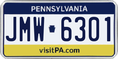 PA license plate JMW6301