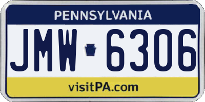 PA license plate JMW6306