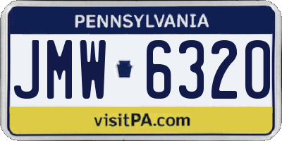 PA license plate JMW6320
