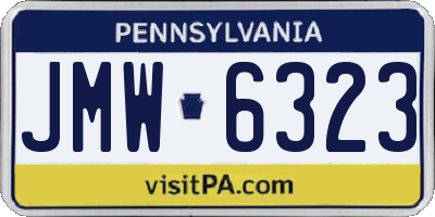 PA license plate JMW6323