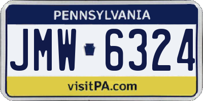 PA license plate JMW6324