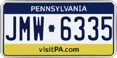 PA license plate JMW6335