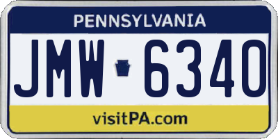 PA license plate JMW6340