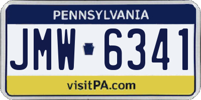 PA license plate JMW6341