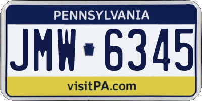 PA license plate JMW6345