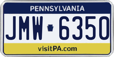 PA license plate JMW6350