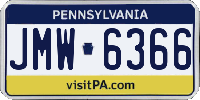 PA license plate JMW6366