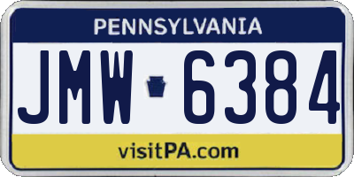 PA license plate JMW6384