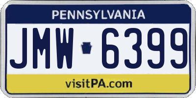 PA license plate JMW6399