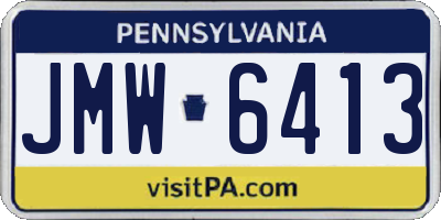 PA license plate JMW6413