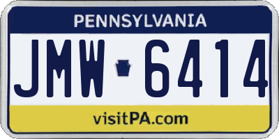 PA license plate JMW6414