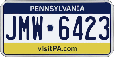 PA license plate JMW6423