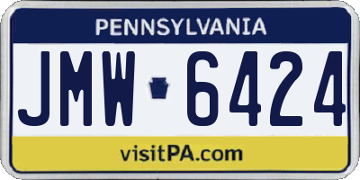 PA license plate JMW6424