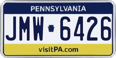 PA license plate JMW6426