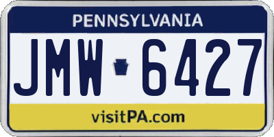 PA license plate JMW6427