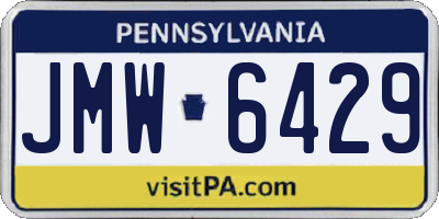 PA license plate JMW6429
