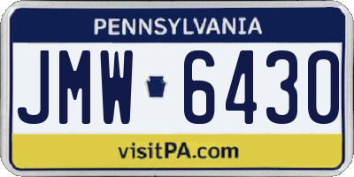 PA license plate JMW6430