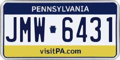 PA license plate JMW6431