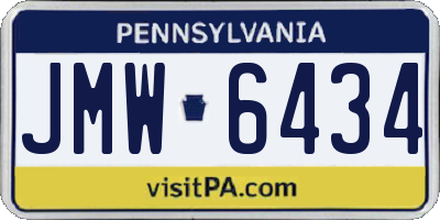 PA license plate JMW6434