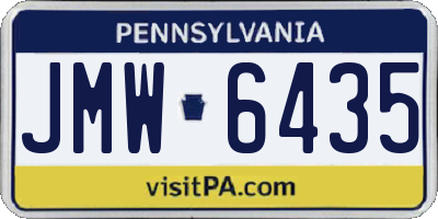 PA license plate JMW6435