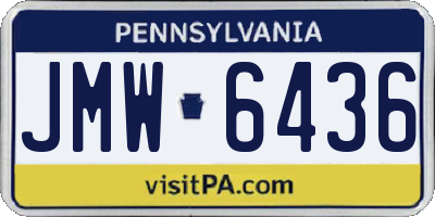 PA license plate JMW6436