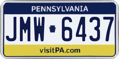 PA license plate JMW6437