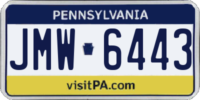 PA license plate JMW6443