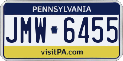 PA license plate JMW6455