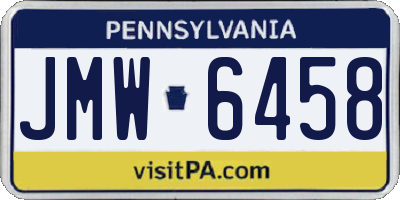 PA license plate JMW6458