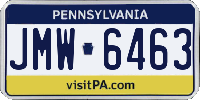 PA license plate JMW6463