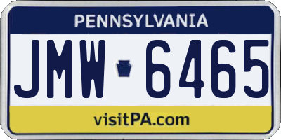 PA license plate JMW6465