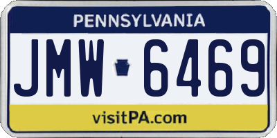 PA license plate JMW6469