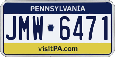 PA license plate JMW6471