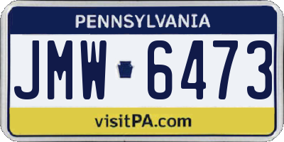 PA license plate JMW6473