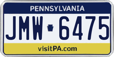 PA license plate JMW6475