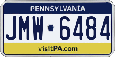 PA license plate JMW6484