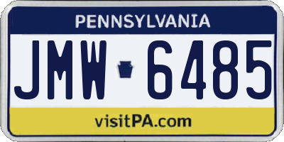 PA license plate JMW6485