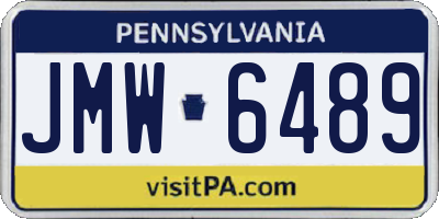 PA license plate JMW6489