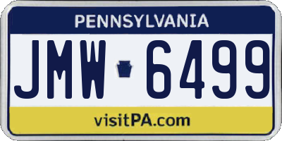 PA license plate JMW6499