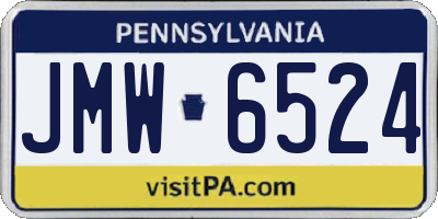 PA license plate JMW6524