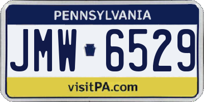 PA license plate JMW6529