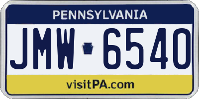PA license plate JMW6540