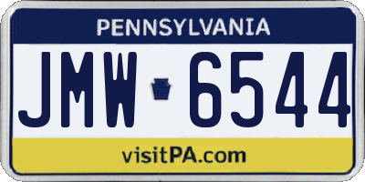 PA license plate JMW6544