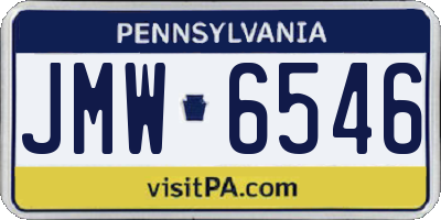 PA license plate JMW6546