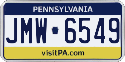 PA license plate JMW6549