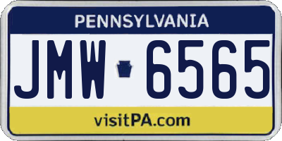 PA license plate JMW6565