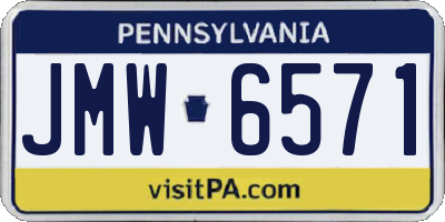 PA license plate JMW6571